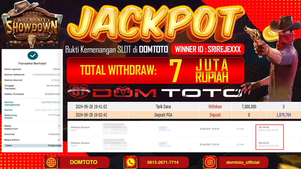 JACKPOT SLOT WILD BOUNTY SHOWDOWN 28 SEPTEMBER 2024